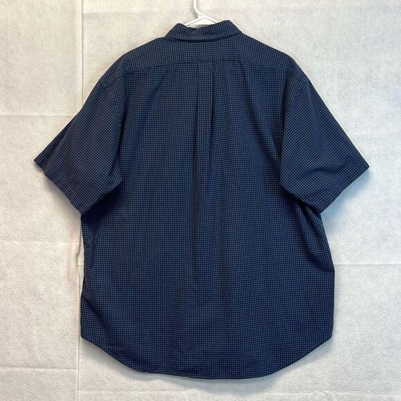RALPH LAUREN Shirt Men's XL Blue Blake Button Down Cotton Short Sleeve Windowpan - Picture 10 of 12